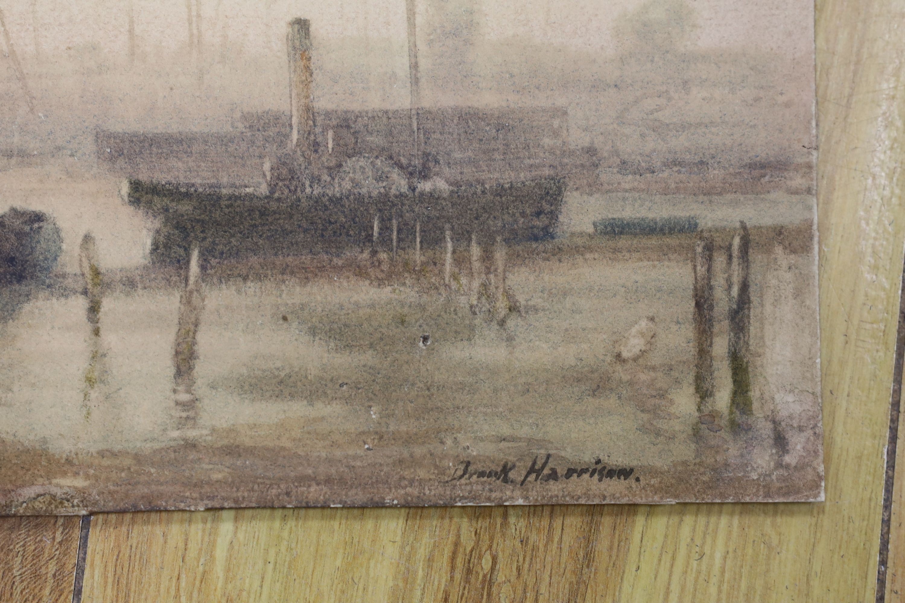 Brook Harrison (1860-1930), watercolour, 'Misty Evening at Shoreham, January 1901', signed and dated, 23 x 30cm, unframed